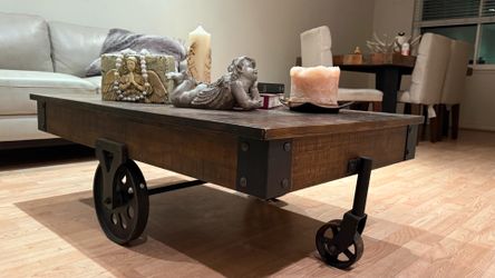 Coffee Table - Rustic Wood and Hardware