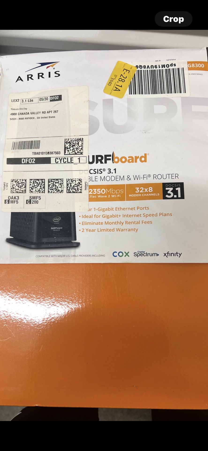 ARRIS (SBG8300-RB) - Cable Modem.