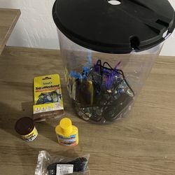 Fish Tank with Filter & Supplies 