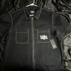 Empyer Black And White Zip Up Shirt