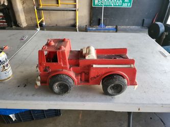 Mighty MO Fire Truck - Vintage Large Friction Motor Vehicle 1975 IDEAL Toy Corp Vintage Toy Fire Truck