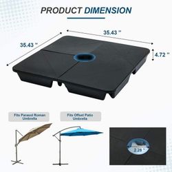 4-Piece Heavy Duty 176lb Sand Filled Umbrella Base Stand