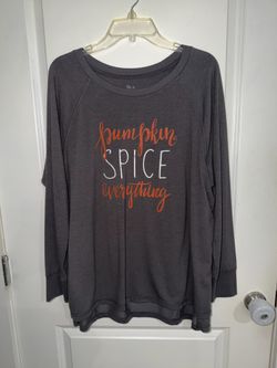 State of Mine Pumpkin spice everything gray soft long sleeve  size large