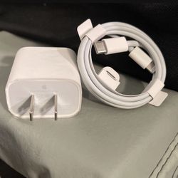 20W Genuine OEM Apple iPhone Fast Charger & USB-C Lightning Cable