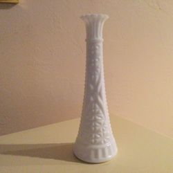 VINTAGE ANCHOR HOCKING/HOOSIER STARS AND BARS 9” BUD VASE