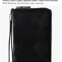 Women's Large Capacity RFID Blocking  Zip Around Wallet / Phone Clutch - Like New