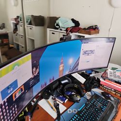 Samsung 49" Odyssey G9 gaming monitor, curved QLED screen  LC49G95TSSNXZA.