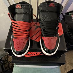 Jordan 1 High Patent Bred Size 10