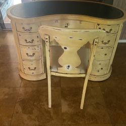 Antique Desk. Shaped Like A Kidney