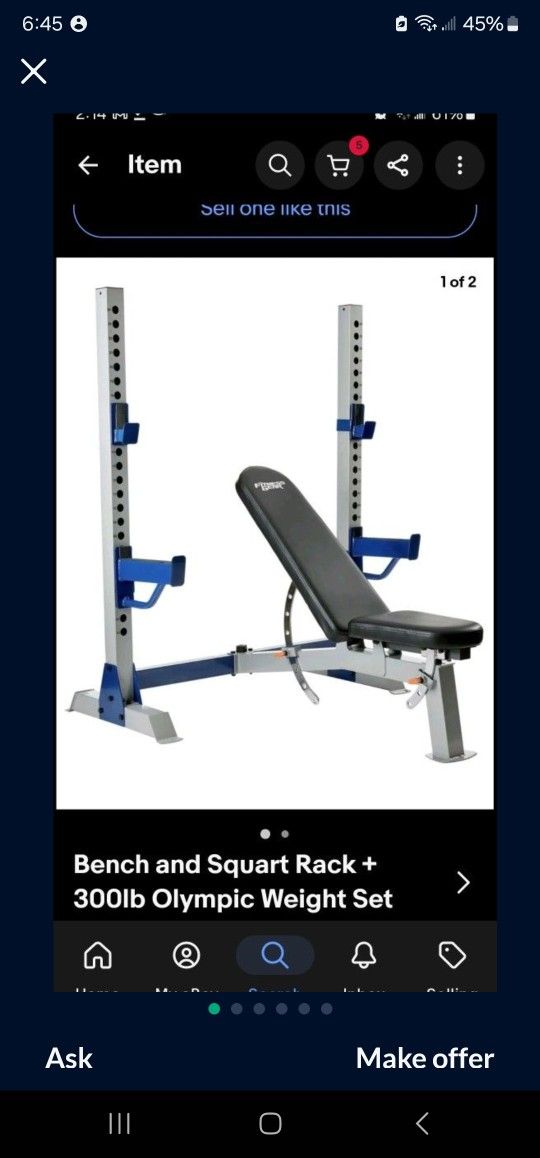 New Fitness Gear Weight Bench With Full Olympic Weight Set
