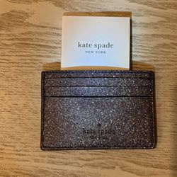 Kate Spade Gray Glitter Card Holder Wallet