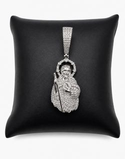 925 Sterling Silver 0.95CT MOISSANITE Saint Jude Men’s Pendant