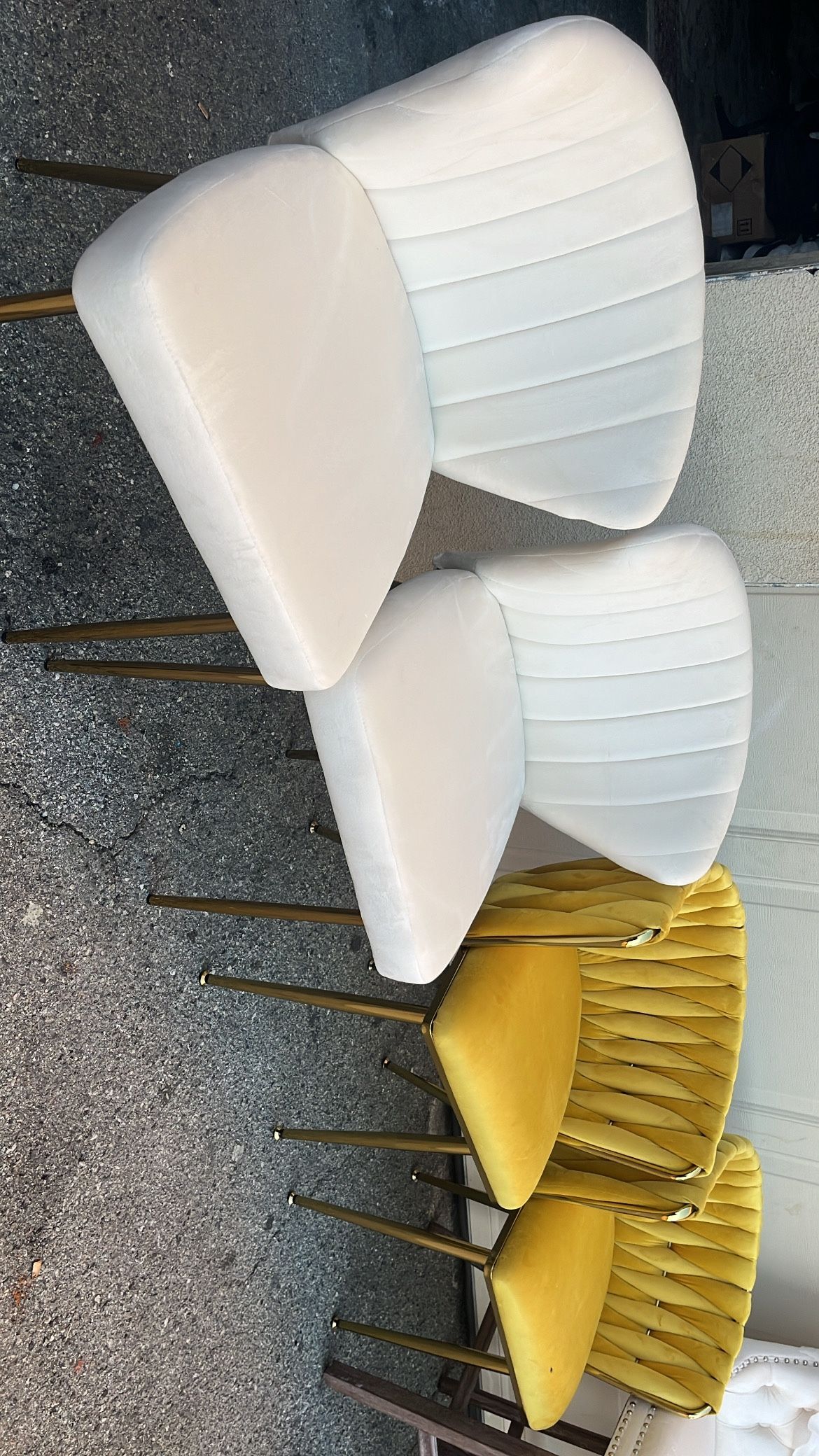 Luxury Glam Velvet Side Chairs With Gold Legs