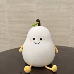 Cute Pear USB Rechargeable Nursery Lamp - Multicolor Night Light for Kids' Bedroom Gift