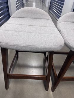 Set of 2 Upholstered Counter Stools