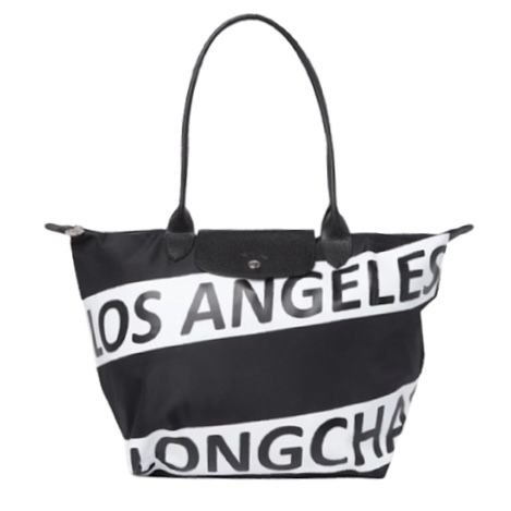 LONGCHAMP Le Pliage Los Angeles Shoulder Bag - Black/White - EUC