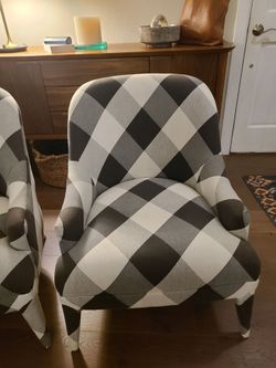 Anthropologie buffalo check chair