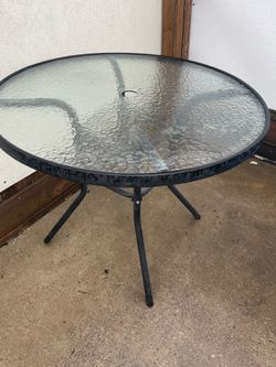 Patio Deck Bistro Table Tempered Glass 33.5”W x 27H black 🚚 extra