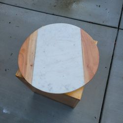 Wood And Granite Lazy Susan Board