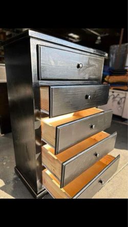 Pinewoo 5 drawers color black
