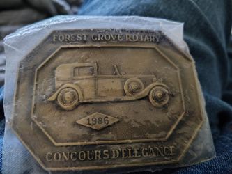 1986 Forest Grove Rotary Concourse D'Elegance Belt Buckle