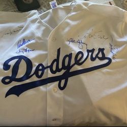 Los Angeles Dodgers Multi Signed Jersey Lasorda Garvey Lopes Monday Butler and Hansen + Photo Proof Auto and COA