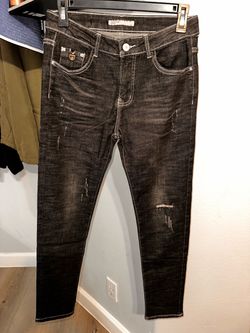 Dark Wash Distressed Skinny Jeans