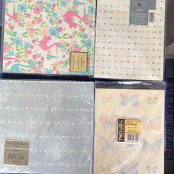 Vintage Lot Of Baby Shower Gift Wrapping Paper 