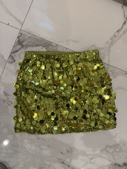 Green Shiny Sequin Skirt