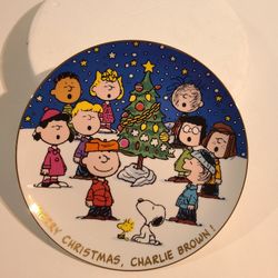 Danbury Mint Peanuts Merry Christmas Charlie Brown Limited Edition Final Issue Plate 8 1/4”