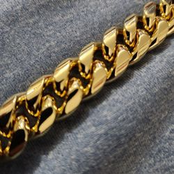 14mm Gold Plated Miami Cuban Link Chain