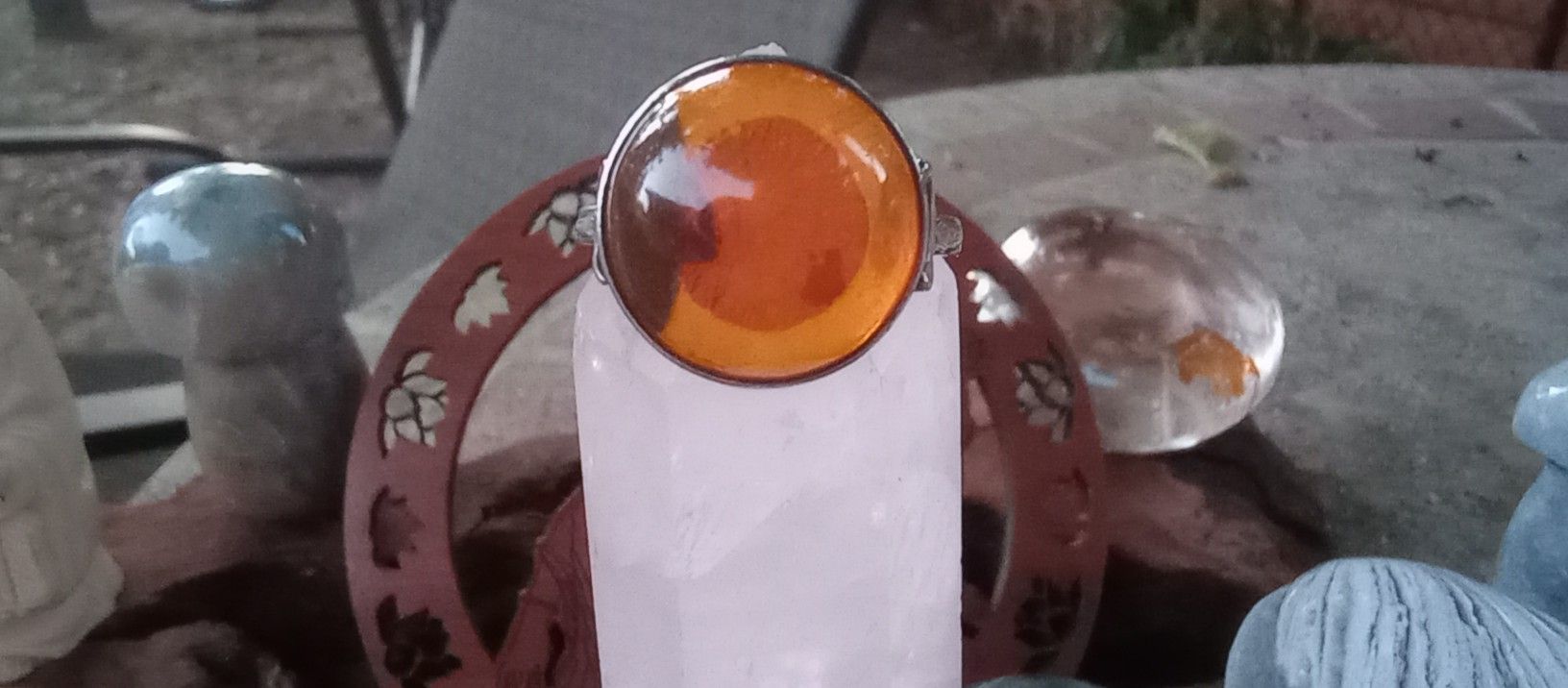 Sterling Silver Amber ๐งก Ring