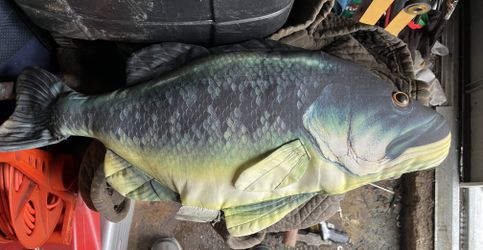 A Large Mouth Bass Fish Pillow