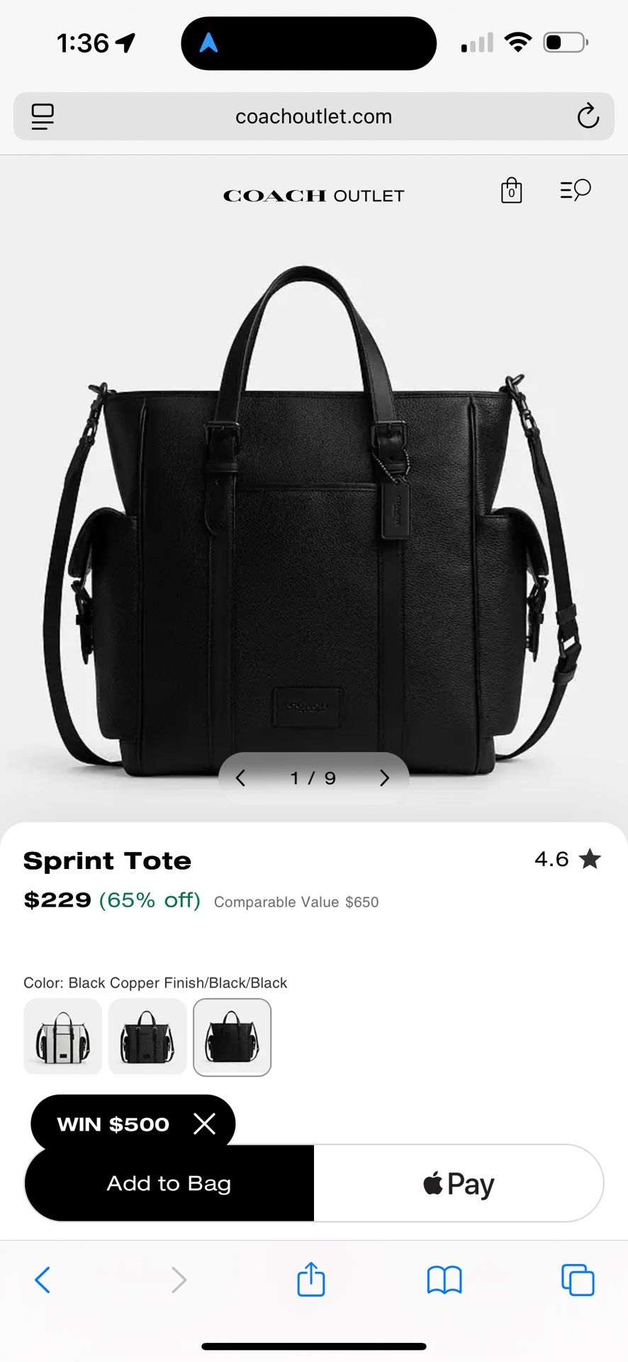 👜 Brand New Coach Sprint Tote – Retails $229!