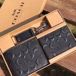 Coach Men's Wallet Black Leather