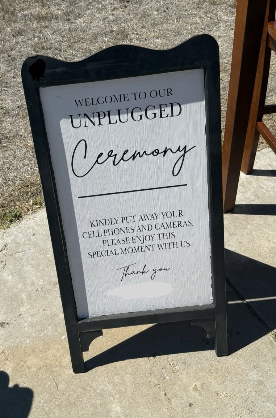 Unplugged Wedding Sign Sandwich Board