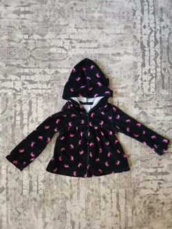 Wonderkids 2T Girl's Hooded Zip-up Black Jacket 