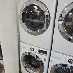 LG Front Loading Washer And Stackable Gas Dryer Set 