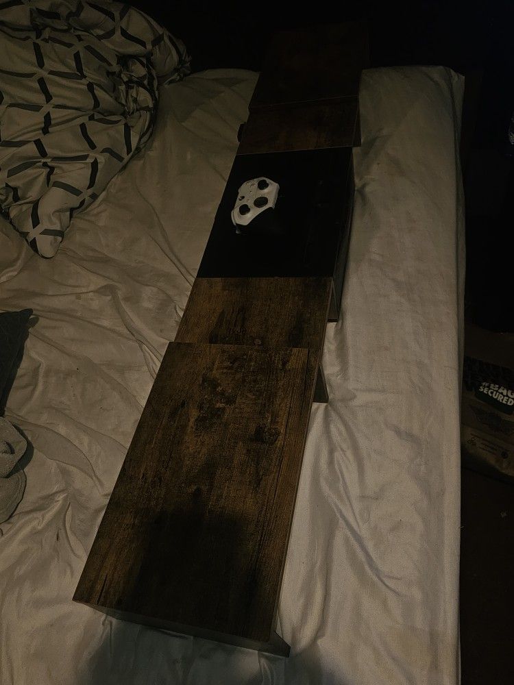 Oak Themed Triple Monitor Stand