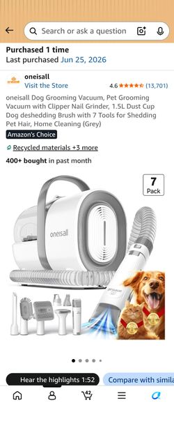 Pet grooming vacuum