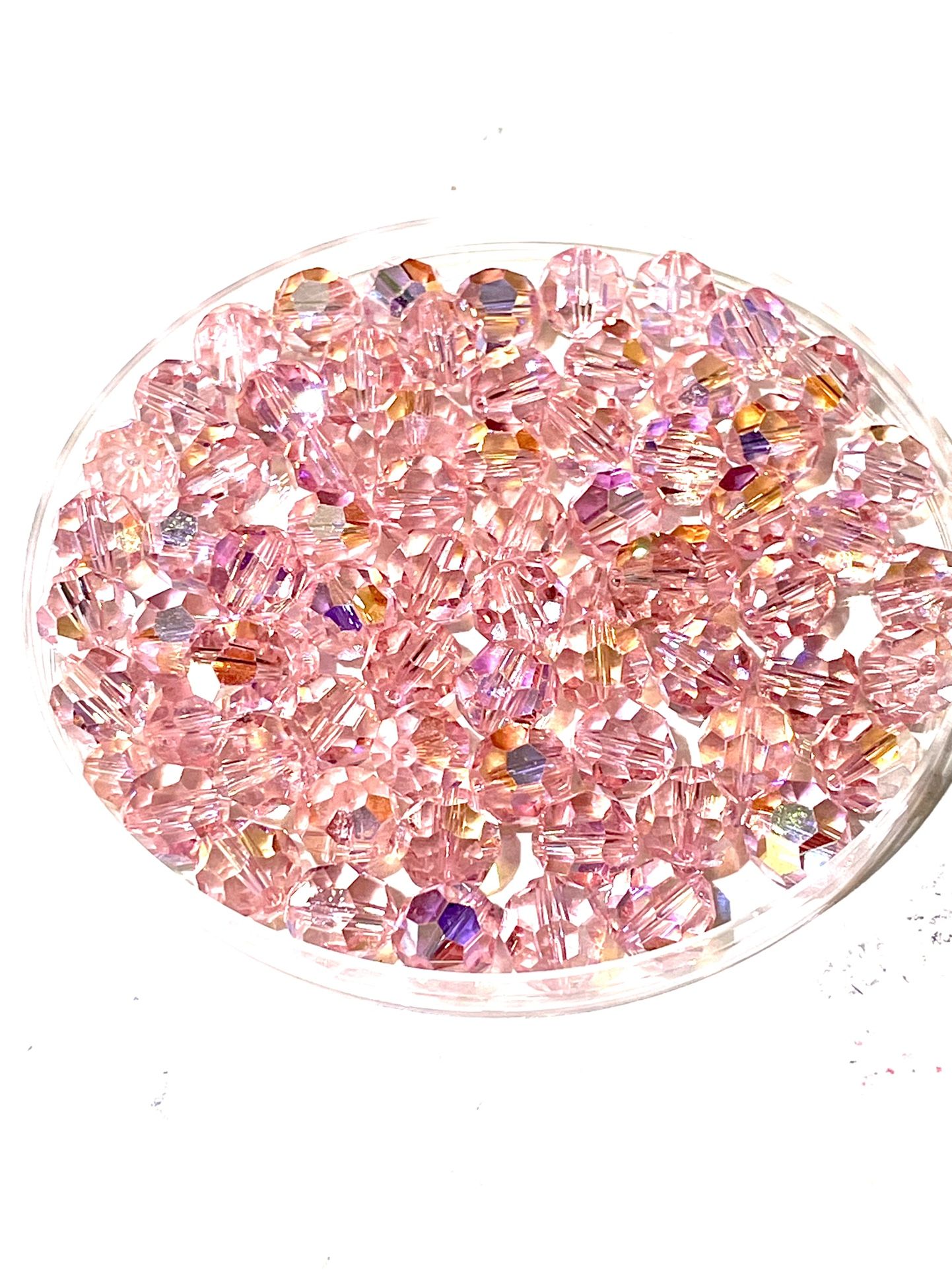 Vintage Pink AB Crystal Beads 10mm