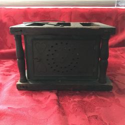Antique- Tin And Wood Foot Warmer