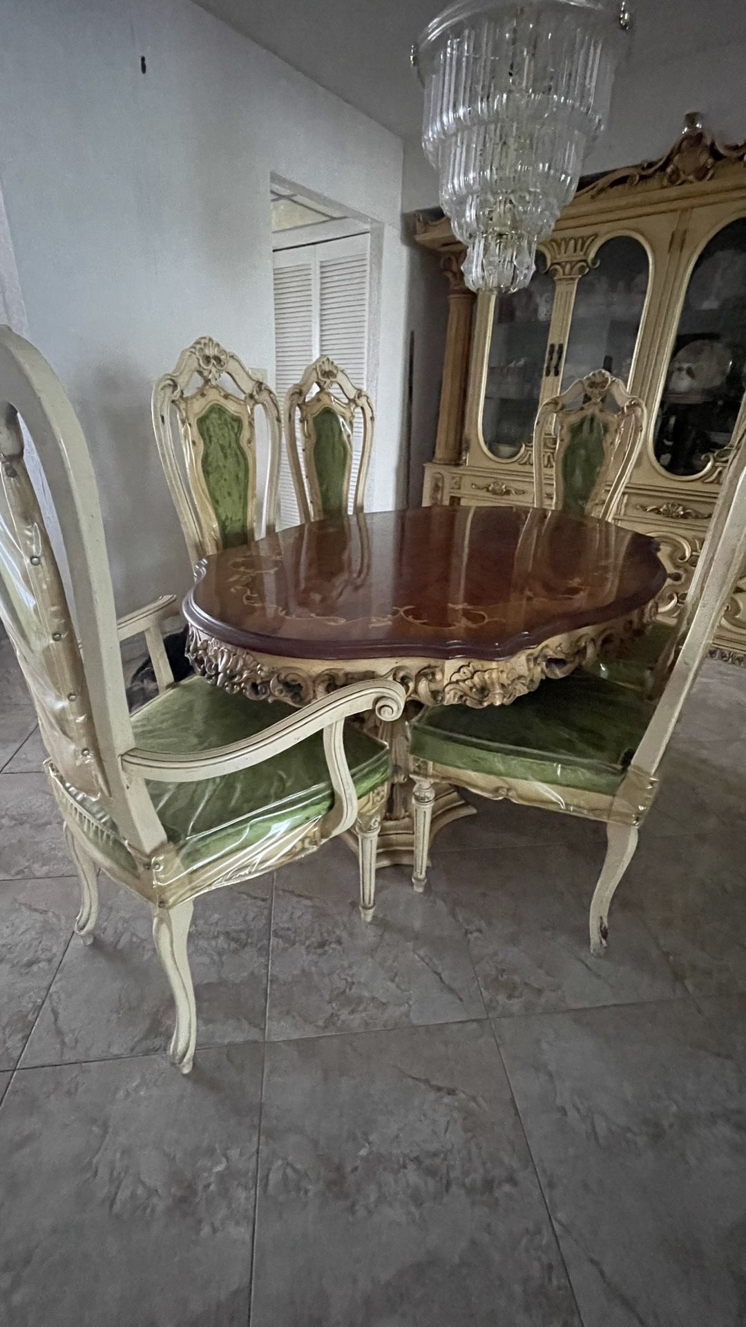 Antique Handmade Dining Set For 6 Persons 