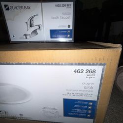 Glacier Bay bathroom sink and faucet