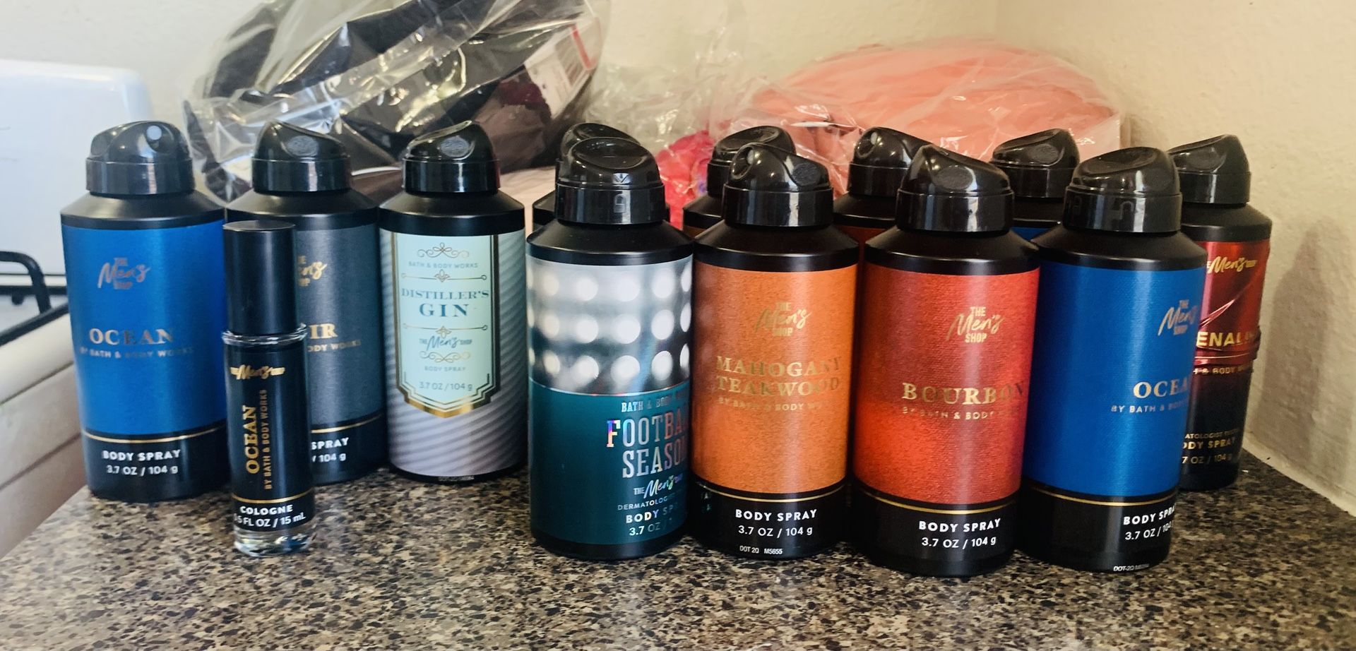 Men’s Bath & Bodyworks Sprays $6.00 Each