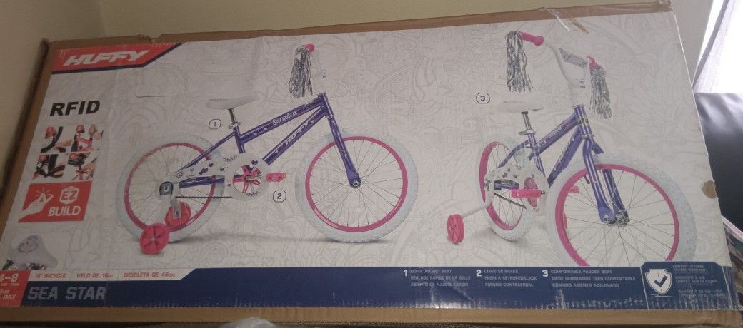 18 In Sea Star Huffy Bike With Training Wheels