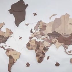 World Map Wall Mount 