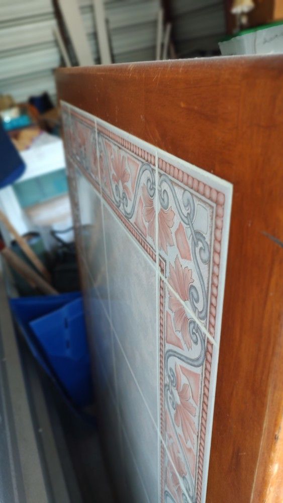 Dining Table - Wood & Ceramic Tile MAKE OFFER