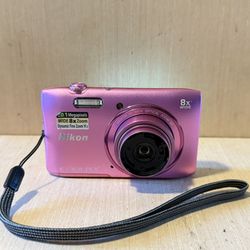 Nikon COOLPIX S3600 Pink 20MP Digital Camera Tested Good Missing Lens Cover Read