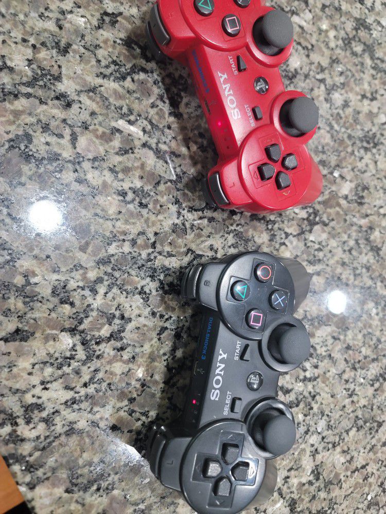 Genuine PS3 DualShock 3 Controllers Red And Black - $15 Each